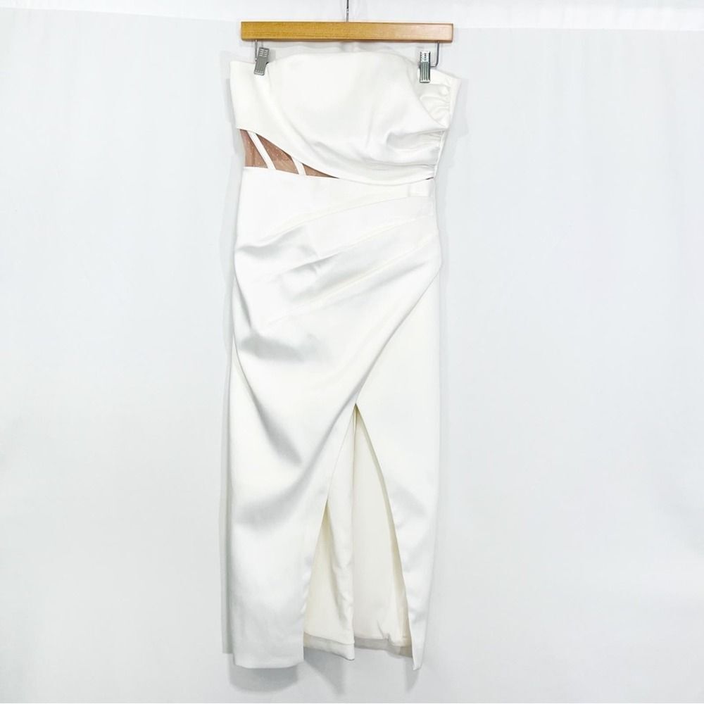 NBD Noelia Midi Dress White Revolve Strapless Formal Dress S - Picture 2 of 11